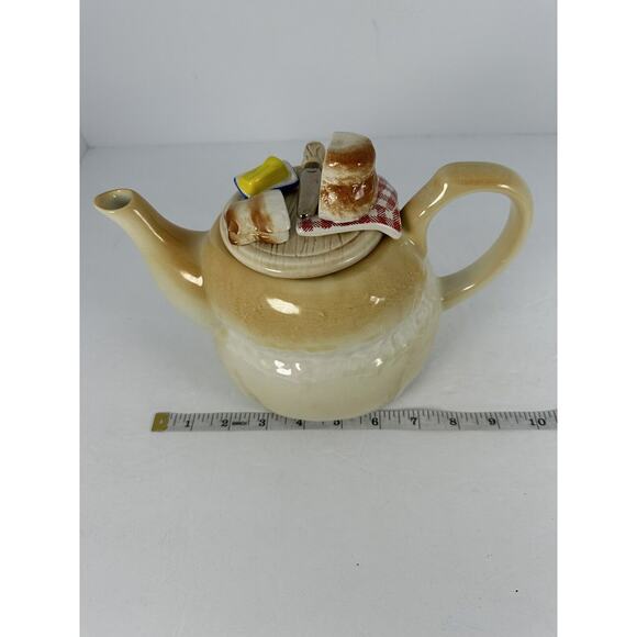 1987 England Sunshine Ceramics COTTAGE LOAF BREAD AND BUTTER TEAPOT with CRAZING - Picture 13 of 16
